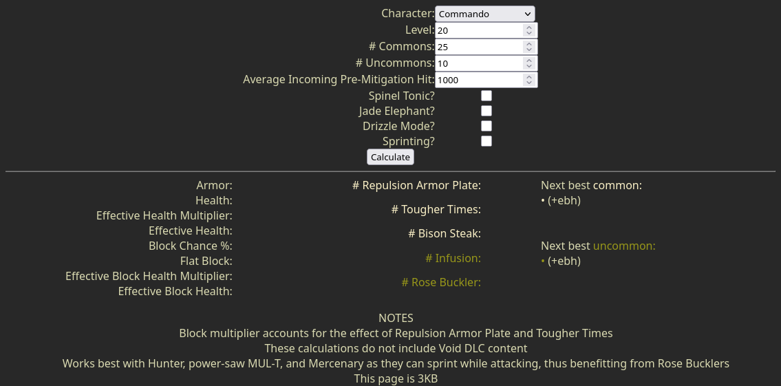 RoR2 EH Calc screenshot